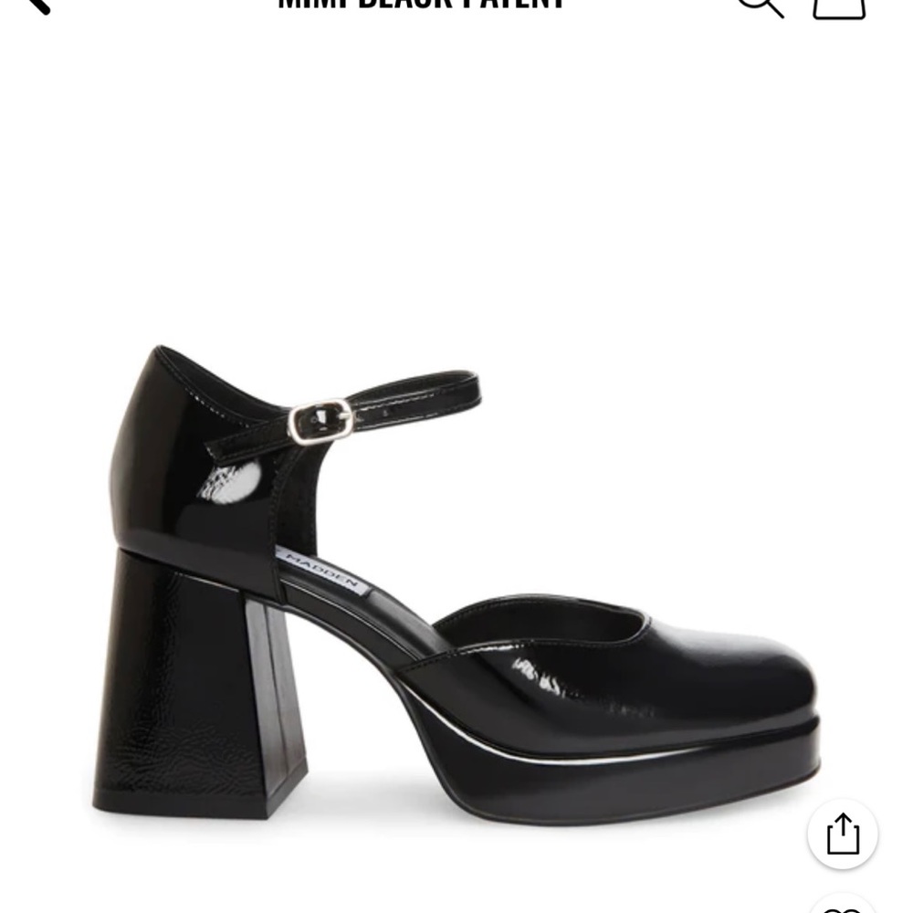 Steve Madden Mimi Black Patent Shoe, never worn!